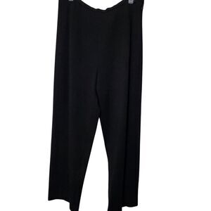 Talbots Pants Women Size 16 Black Petite 100% Wool Side Zip